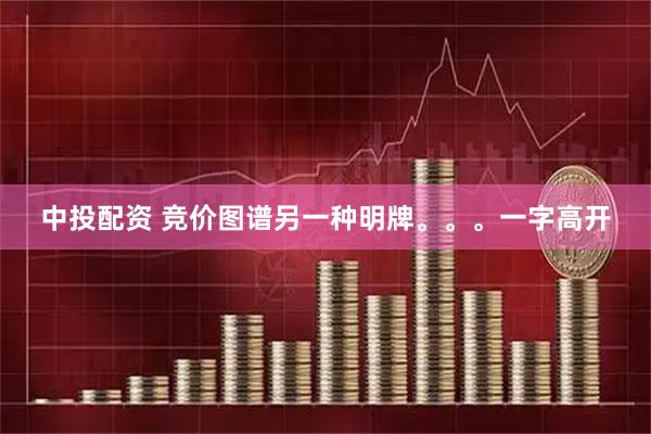 中投配资 竞价图谱另一种明牌。。。一字高开